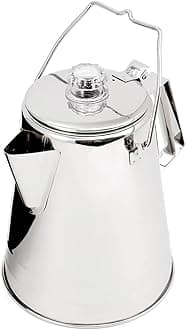 Percolator Coffee Pot I Glacier Stainless Steel Ultra-Rugged for Brewing Coffee Over Stove and Fire | Ideal for Group Camping, 28 Cup