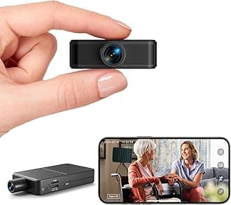 Mini Camera Wireless, 4K HD Nanny Cam, 10hr Continuous Recording WiFi Small Camera, FREE Cloud & SD Storage, No WiFi Needed Mini Camera, Motion Detection & Night Vision for Pet/Baby/Nanny Surveillance