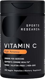 High Potency Vitamin C Supplement - Vegan Veggie Capsules for Antioxidant Activity & Immune Support - Non-GMO Verified & Gluten Free - Ascorbic Acid Vitamin C 1000mg, 240 Count