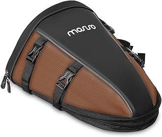 Motorcycle Tail Bag Multifunctional Waterproof Polyester Storage Saddle Bag, 10L Outdoor Sports Motorbike Rear Seat Light Tank Handbag Tool Carry Pouch with Shoulder Strap, Brown