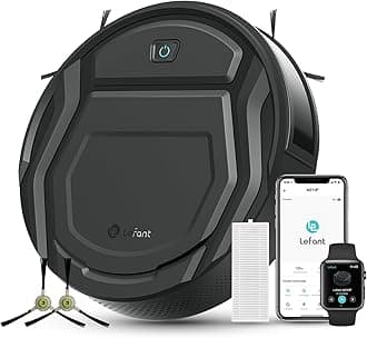 M210 Pro Robot Vacuum, Slim Quiet, 3 Adjustable Suction Levels, 6 Modes, Robot Vacuum Cleaner for Pet Hair, Hard Floors & Low Carpets, Self-Charging, WiFi/App/Alexa Control, Black