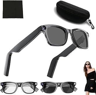 CyanVue AI Smart Glasses – 8MP Camera Glasses with Music & Call Features, Smart Glasses with Records Photos, Videos (Style 2)