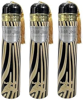 Arabian Air Freshener Bundle (3 x 300ml) Dubai, Luxury Scent, Long Lasting Fragrance (3 x Sultan Al Shabab)