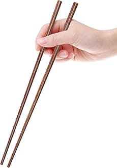 12 Inches Long Wenge Wood Chopsticks for Hotpot Reusable Chinese Style Chopsticks Kitchen Chop Sticks 2 Pairs