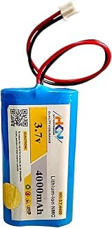 HKN 3.7v 4000mAh Lithium ion Rechargeable Battery with 2.0Pin JST-PH JST 2.0/2P Plug for Electronics, Toys, Lighting, Equipment, Bluetooth Speaker Other Products. (4000, Milliamps)