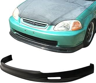FREEMOTOR802 Front Bumper Lip Splitter Fits 1996-1998 Honda Civic, Mugen Style Unpainted Black PP Air Dam Chin Spoiler Underbody Front Lip Spoiler Lower Guard Protector Styling Trim