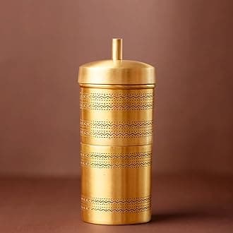 Ekhasa Suvrasa 100% Pure Brass Filter Coffee Maker for Home & Office | South Indian Filter Coffee Maker | Drip Coffee Maker | Coffee Decoction Maker,Coffee Brewer | Ideal for 2-3 people