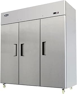 Atosa USA MBF8006 Series Stainless Steel 78-Inch Three Door Upright Refrigerator - Energy Star Rated