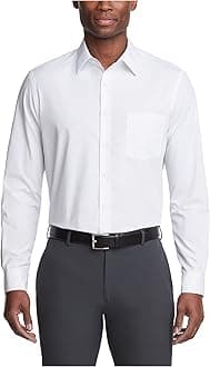 Mens Dress Shirt Regular Fit Poplin Solid