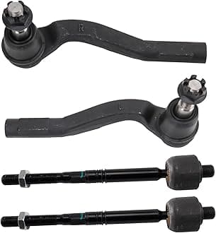 TRQ Front Inner and Outer Tie Rod Set 4 Piece Compatible with 2015-2021 Mercedes-Benz C300 C400 C43 AMG C450 AMG E300 E43 AMG E63 AMG S GLC300 GLC43 AMG