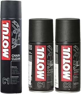 Motul C1 102980 Chain Clean (400 ml) & Motul Combo of C2 Chain Lube (150 ml) and C1 Chain Clean for All Bikes (150 ml) (LBCH001)