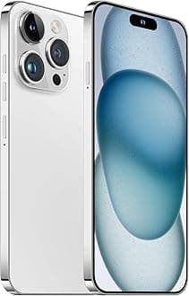 Unlocked Android Phone A15 PROMAX Android 13 Cell Phone with Dynamic Island 6GB+256GB 6800mAh,Fast Charging,HD Screen 48MP+108MP Camera Cell Phone with 5G Dual SIM Smart Phone (White)