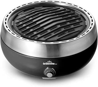 Grillerette Pro -The Smartest Portable BBQ Grill - Take Anywhere BBQ Grill - Battery Powered Fan - Anthracite Black Color
