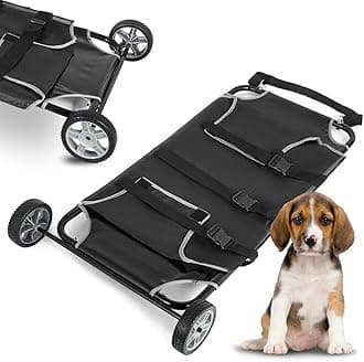 50"*26" Animal Stretcher, 250 lb Capacity Pet Trolley with 2 Noiseless Wheels, Veterinary Cart Pet Transport for Cat,Dog & Other Small Animal