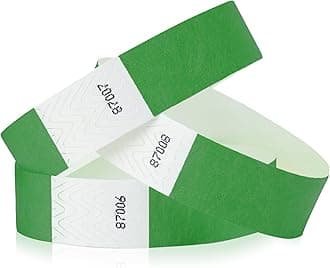 WristCo Kelly Green Tyvek Wristbands for Events - 200 Count ¾” x 10” - Waterproof Recyclable Comfortable Tear Resistant Paper Bracelets Wrist Bands for Concerts Festivals Admission Party Tours