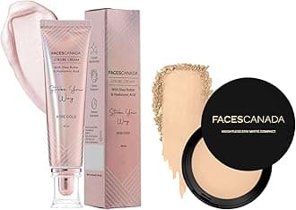 FACESCANADA Strobe Cream - Rose Gold, 30Ml And Weightless Stay Matte Finish Full Coverage Compact Powder For All Skin Type- Natural 9 G