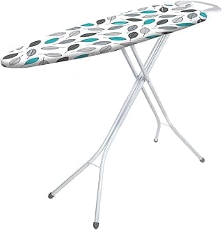 Ironing Board Expert, Large Ironing Board, 122 x 38 cm Iron Board, Angled Rest, Adjustable Height to 96 cm, Collapsible Iron Table