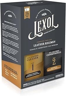 Lexol Leather Care Kit Conditioner and Cleaner, Use on Car Leather, Furniture, Shoes, Bags and Accessories, Trusted Leather Care Since 1933, Quick & Easy 2-Step Regimen, 16.9 oz Bottles Plus 2 Sponges