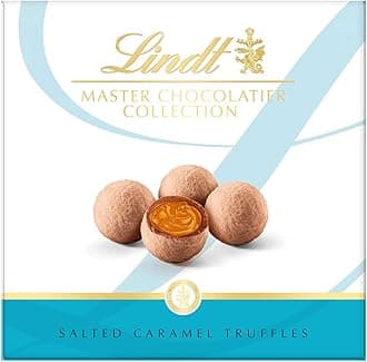 Lindt Master Chocolatier Salted Caramel Truffles – 135g – 9 Assorted Milk Chocolates – Mothers Day, Easter, Gift for Him & Her, Adults & Kids