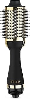 24K Gold Blow Dryer Brush, Round Brush Blow Dryer for Salon-Worthy Blowouts in One Step, Fast Styling & Long-Lasting Results