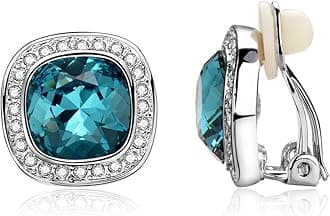 Clip on Earrings Women, 14K Gold Hoop Clip-On Earrings for Women, Hypoallergenic Non Pierced Croissant Earrings