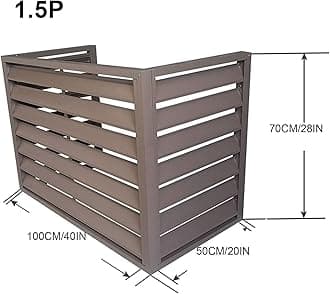 Cover type air conditioner outdoor unit,Outdoor installation air conditioning fence,Aluminum air conditioner and heat pump covers, Suitable for external air conditioning units ( Color : Brown , Size :