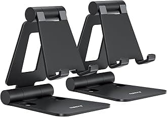 Nulaxy 2-Piece Dual Foldable Smartphone Stand, Portable Adjustable Angle Smart Phone Stand Compatible with iPhone 16, 15, 14 Plus, Pro, Pro Max, 13 Mini, 12, 11 Pro Max, SE, Huawei, Xperia, Android
