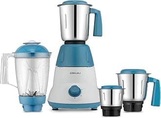 Bajaj Rex DLX 750W 4 Pots Mixer Grinder, White and Blue