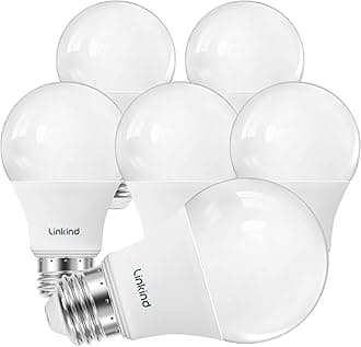 A19 LED Light Bulbs Dimmable, 60W Equivalent, Energy Efficient 9W, 2700K, 800 Lumens, E26 Standard Base, Lighting for Bedroom Living Room Home Office, 6 Packs