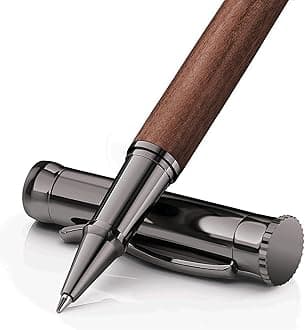 WEMATE Luxury Journaling Pen for Men, Nice Wood Pen for Writing, Fancy Rollerball Pen, Gift Set for Executive & Professional Work - Red Padouk