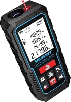 70M Laser Measure Device, MiLESEEY 229ft Digital Laser Tape Measure with Upgrade Electronic Angle Sensor, ±2mm Accuracy, Area Measurement, Volume and Pythagoras, 2"LCD Backlit, Mute, Battery Included