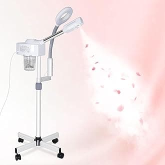 2 in 1 Facial Steamer 5X Magnifying Lamp - Hot Ozone Spa Machine, Mist Face Salon Beauty Skin Care Equipment