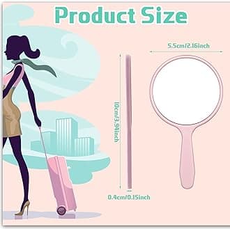 Vinsot 100 Pcs Handheld Mirror Bulk Small Hand Compact Mirrors with Handle Plastic Travel Makeup Portable 3.94 x 2.16 Inch for Birthday Dress up Wedding Practice Pronunciation (Pink)