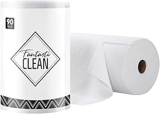 - Fantasticlean Microfiber Cleaning Cloth Roll -90 Pack, Tear Away Microfiber Towels, 12" x 12", Reusable, Washable, Scratch Free, Ultra Absorbent Dishcloth for All-Around Cleaning Supplies (White)