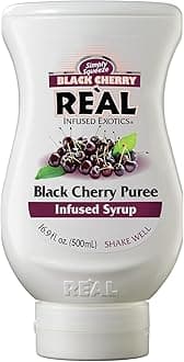 Re’al Syrup | Black Cherry Puree Infused Fruit Syrup | Made with Real Fruit | 500ml |Natural Ingredients| Cocktails, Baking, Smoothies, Mixing Drinks, Desserts