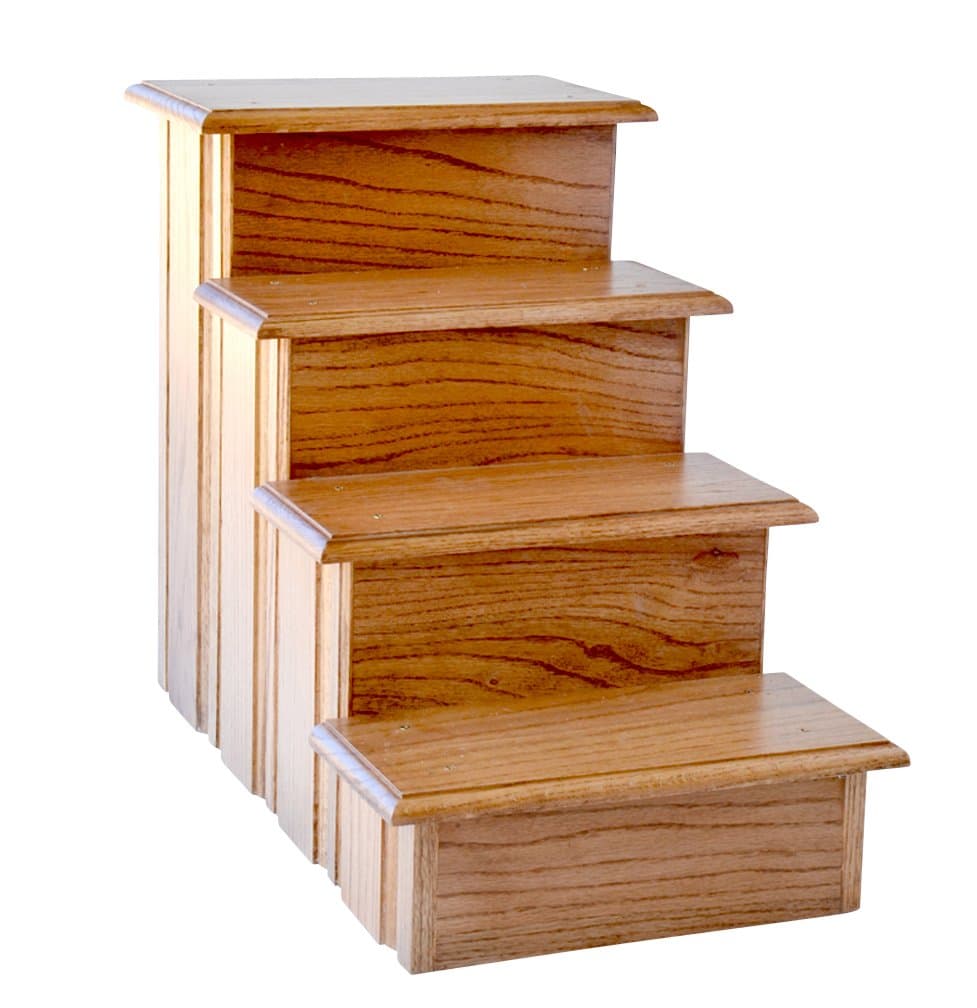 Premier Pet Steps Tall Raised Panel Dog Steps, Solid Oak Tread with Early American Stain, 23-Inch