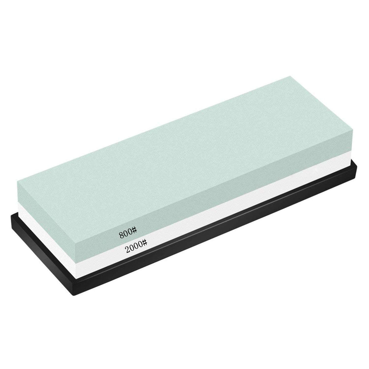 Whetstone Sharpening Stone 2 Side Grit 800/2000 Whetstone, Knife Sharpener Stone - Rubber Stone Holder Included.