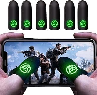 RakizbeGaming Finger Sleeves for Sweaty Hands - High-Sensitive Anti-Sweat Breathable Seamless Touch Screen Thumb Sleeve Gloves for iPad/Mobile PUBG Game Controller