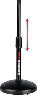 Gator Frameworks Desktop Microphone Stand with Round Weighted Base & Adjustable Height (GFW-MIC-0501)