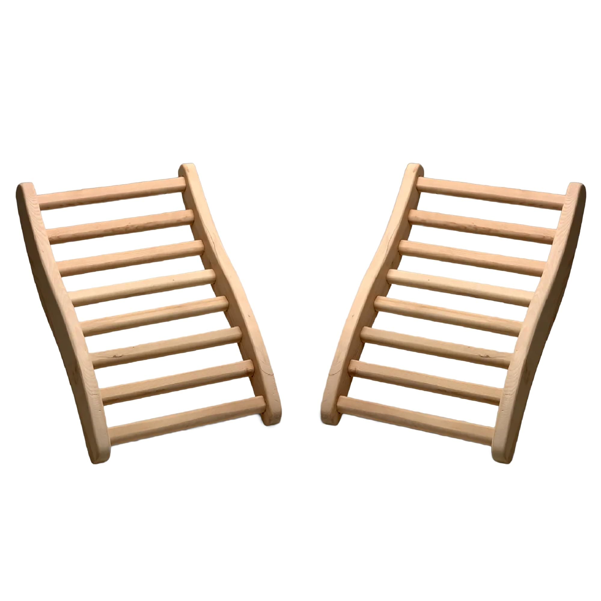 DYNAMIC SAUNAS 2 Pack S-Shaped Sauna Backrest, Ergonomic Wooden Support w/Adjustable Angle Design | Suitable for Both Traditional & Infrared Saunas - Made from Canadian Hemlock, Up to 275 Lb Capacity