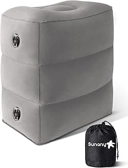 Sunany Inflatable Foot Rest Pillow for Travel, Kids/Adults Airplane Travel Pillow-Adjustable Height Cushions,for Kids to Sleep While Traveling,Suitable for Office, Home and Any Travel