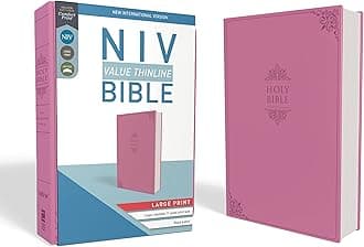 NIV, Value Thinline Bible, Large Print, Leathersoft, Pink, Comfort Print