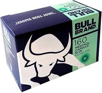 BULL BRAND Menthol Crush Ball Capsules Slim Filter 160-Piece Tips 20 Pack