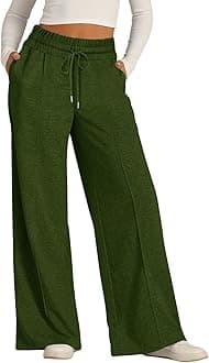 Women’s Wide Leg Sweatpants, Lightweight, High Waisted with Wide Pockets, Comfortable Lounge Pants with Drawstring, 2024