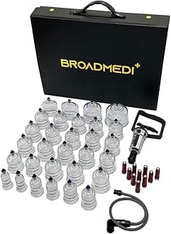Premium Cupping Therapy 30 Cups Set, Including Pump Handle, Extension Tube, Massage Sticks, Made in Korea