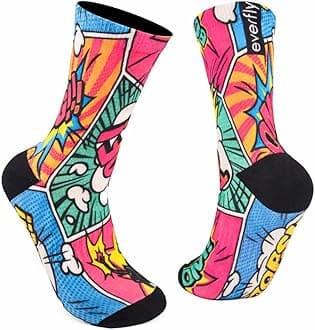 Everfly Trainer Socks Men Women for Crossfit Sports Socks Fitness Padel Basketball Cycling Running Football Hiking - Funny Technical Cushioning Colours Gift - Hiking Socks