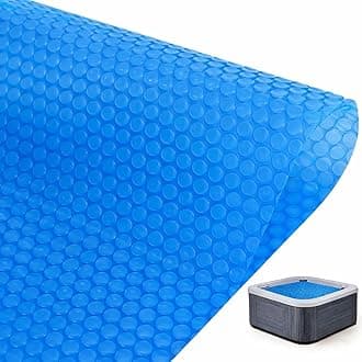Thermal Solar Blanket for Swimming Pool Heavy Duty 16 Mil Floating Spa Blanket and Trimmable Hot Tub Bubble Insulating Cover for Hot Tubs Inground Pools Insulating Solar Heating, Blue