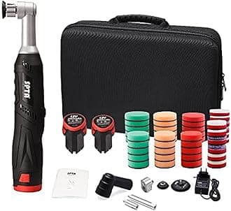 SPTA Cordless Mini Car Polisher, 12V Micro Cordless Scratches Killer Car Polisher RO/DA Mini Car Polisher for polishing, Sanding and Cleaning