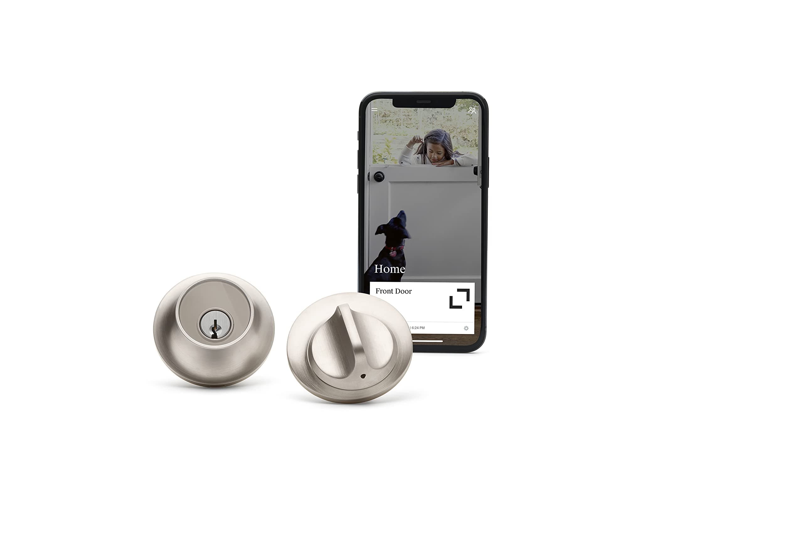 Level Lock, Keyless Entry, Smartphone Access, Bluetooth, Compatible with Ring and Apple HomeKit, Satin Nickel