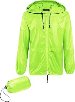 COOFANDY Mens Packable Rain Jacket Lightweight Waterproof Raincoat with Hood Outdoor Rain Gear Travel Hiking Cycling
